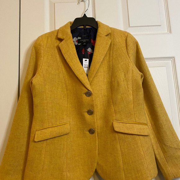 Talbots Yellow Shetland Wool Blend Blazer 2P - Picture 2 of 4